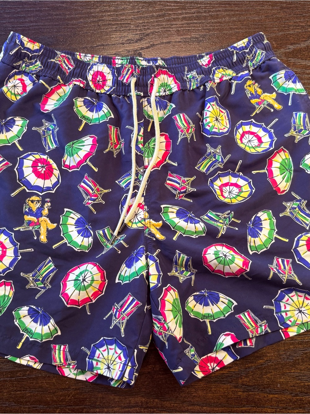 Polo by Ralph Lauren Navy Umbrella & Beach Chair Swim Shorts